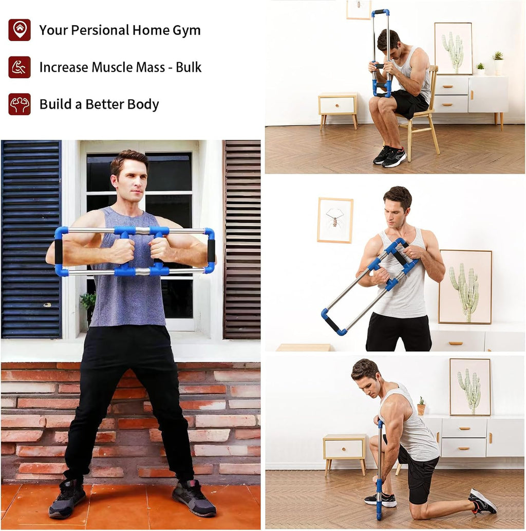 Push down Bar Chest Workout Equipment for Home Gym | Upper Body Strength Trainer for Chest, Arm, Shoulder, Back and Abs, Home Fitness Equipment