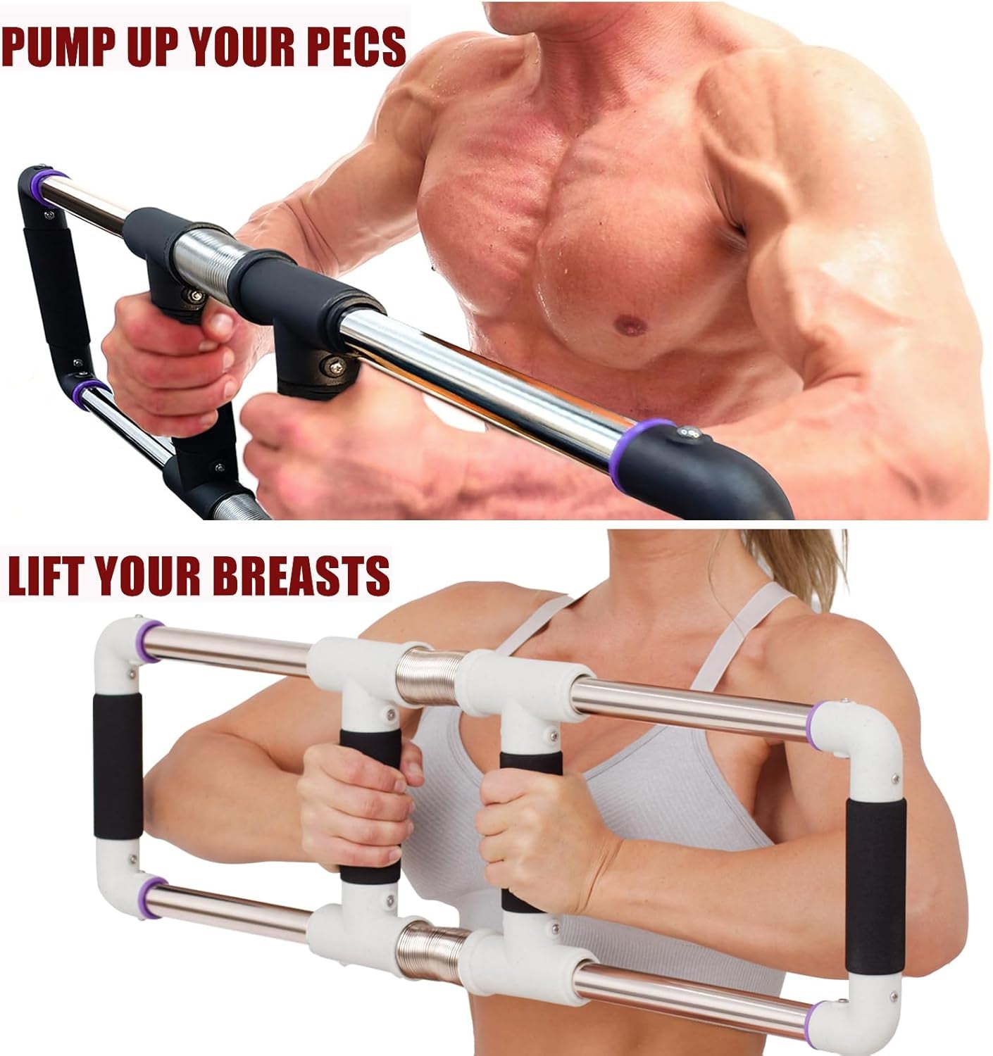 Push down Bar Chest Workout Equipment for Home Gym | Upper Body Strength Trainer for Chest, Arm, Shoulder, Back and Abs, Home Fitness Equipment