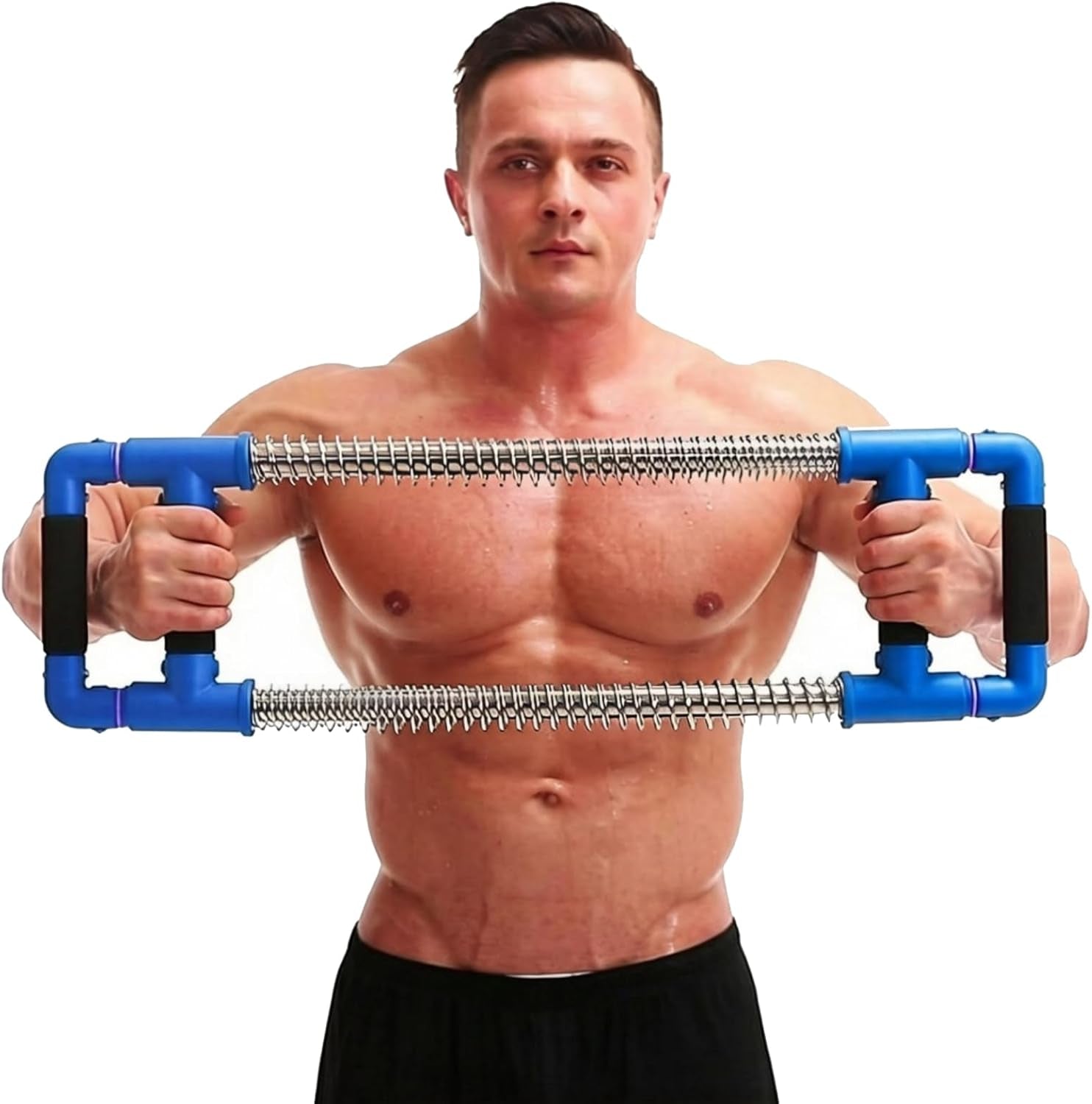 Push down Bar Chest Workout Equipment for Home Gym | Upper Body Strength Trainer for Chest, Arm, Shoulder, Back and Abs, Home Fitness Equipment